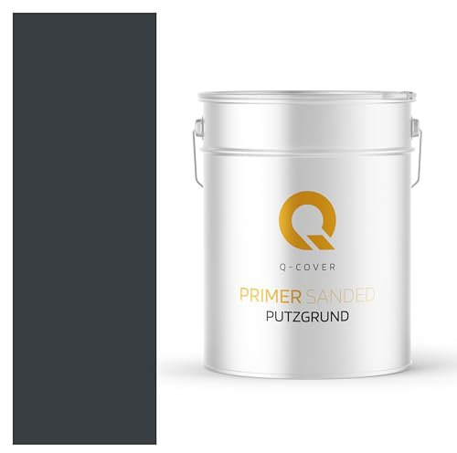Q-COVER Putzgrund 15kg Graphitgrau 7016 Grundiermittel Innen & Aussen Putz Grundierung Haftgrund Spezialgrundierung Lösemittelfrei Fassadenputz Kratzputz