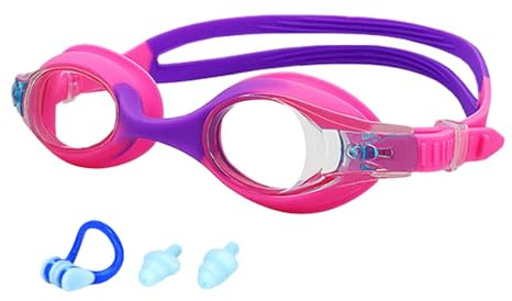 Lunettes de natation avec vue large, Lunettes de natation pour enfants - Lunettes pour enfants Lunettes pour enfants avec design ergonomique,Lunettes de natation avec clip de nez avec sangle réglable