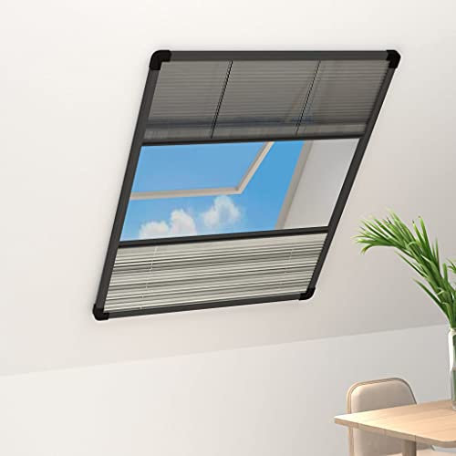 Kangmusi Insektenschutz-Plissee f¨¹r Fenster Alu 80x120 cm mit Jalousie, kangmusi148684