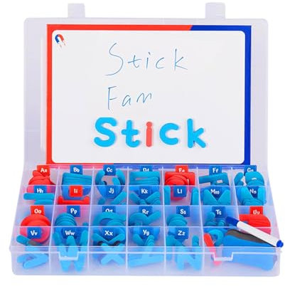 Lavagna magnetica – Calamite da frigorifero con lettere colorate magnetiche colorate | Kit di ortografia con EVA lavabile, strumento di apprendimento delle lettere 'alfabeto per ragazzi e ragazze