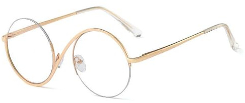 AOOLIA Blaulichtfilter Brille Damen & Herren, Computerbrillen ohne Stärke | Runde Rahmen Blue Light Glasses Asymmetrisches, Modebrillen Transparent