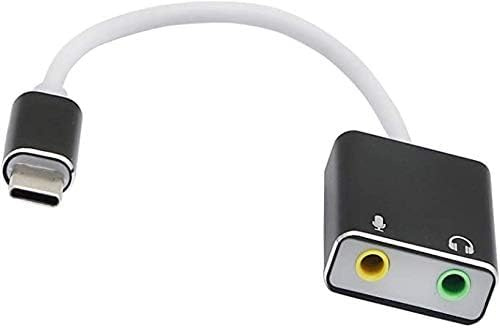 ZHHSUNY USB C External Sound Card 7.1 CH Audio Card Adapter,Type C External Stereo Sound Card with Jack 3.5mm Headphone and Microphone Jack for Laptop PC