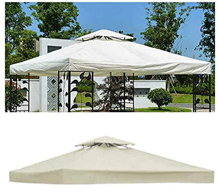 Vattentätt 3 x 3 m lusthusskydd, ersättning med UV-skydd, BBQ, lusthus, takbaldakin för trädgård, uteplats, utomhus, tält i taket, reservdel (endast TOPP)