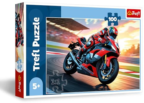 Trefl - Puzzle 100 Teile, Schnelles Motorrad, Fahrzeug-Puzzle, 5+ | Fördert Konzentration und Beobachtungsgabe, hohe Qualität, detailreiches Puzzle, farbenfrohes Puzzle für Kinder