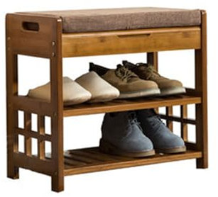 BYOXTFJ24FW Sgabello per Il Cambio delle Scarpe Multifunzionale, Sgabello Economico e Semplice per Indossare Le Scarpe, portascarpe in Legno massello per Ingresso, Camera da Letto, Soggiorno, 52 cm