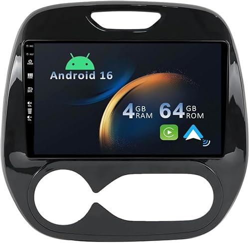 YUNTX [4+64G] Android 16 Autoradio pour Renault Captur 2017-2019 -[Intégré CarPlay/Android Auto/GPS] -IPS 9 Pouce Écran Tactile-Dab/Bluetooth 5.0/MirrorLink/Commande au Volant/USB/4G/WiFi/2 Din