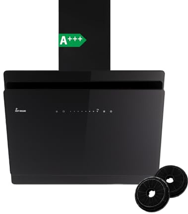 KKT KOLBE A+++ campana extractora de 60 cm 782 cbm/h | aire de circulación | aire de escape | sin cabeza | campana de pared | campana inclinada | negro | vidrio | cierre automático | SensorTouch |
