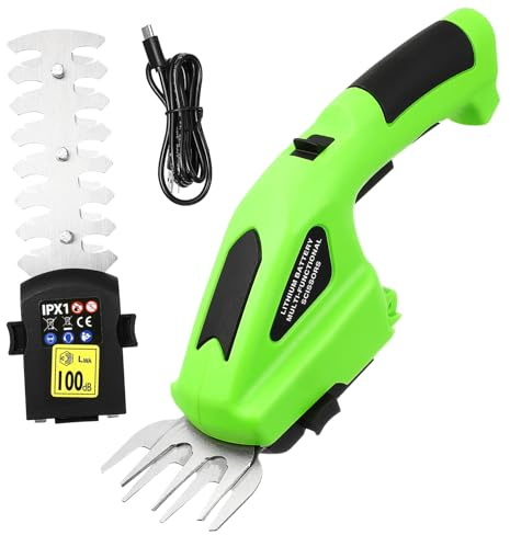 Operitacx Forbici da Giardinaggio Elettriche Ricaricabili, Cesoie da Potatura in Lega Leggere Impugnatura Antiscivolo Ergonomica, per Potatura Fiori, Piante e Siepi in Giardino