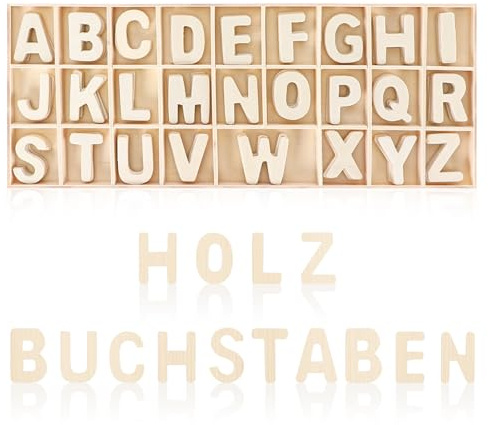 Freyeeti 130 Piezas Letras de Madera Pequeñas 3cm Manualidades de Madera | Letras A-Z De 3 cm Para Exhibitions of Decoración del Hogar, Manualidades, Fiestas de Bodas DIY, Color madera