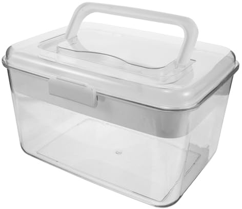 Didiseaon Boîte à Pharmacie Familiale Portable Transparente avec Poignée Rangement Compartimenté en Plastique Léger Organisateur de Remède D’Urgence pour Maison et Voyage