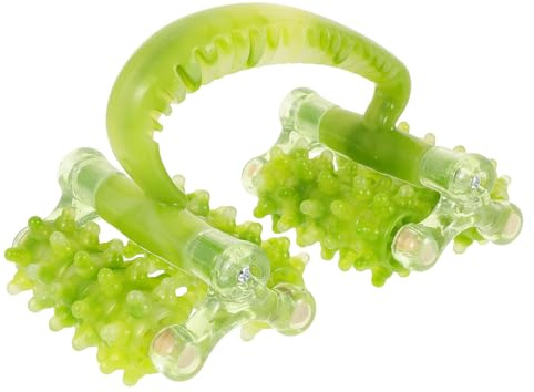 Ciieeo Rullo Massaggiante per Muscoli Tessuti Profondi in Plastica Verde, Strumento Portatile per Automassaggio Completo di Schiena, Collo, Gambe e Vita, Massaggiatore con Piccoli Rulli