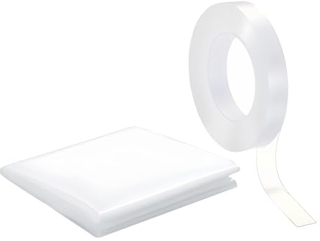 Temporary Broken Window Cover - Pre-Cut Transparent Waterproof Repair Film 120 x 80 x 0.1 cm with Double Sided Adhesive Tape for Cars, Trucks, SUVs and Vans