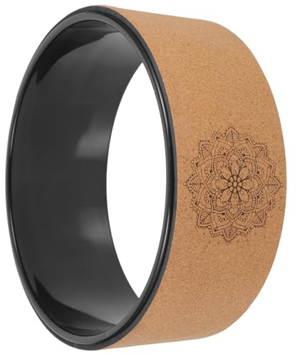 NULYLU Rueda de Yoga y Alivia el de Espalda de Corcho Natural Antideslizante Mejora la Postura para Entrenamiento de Yoga y Fitness