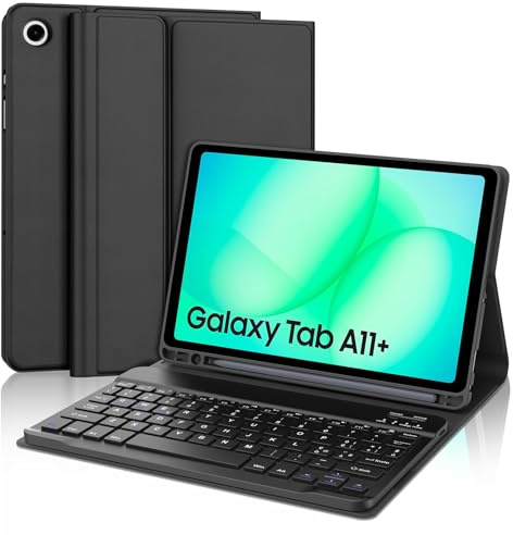 Tastiera Cover per Samsung Galaxy Tab A11 Plus/A11+ 2025/A9+ 11 Pollici | Keyboard Magnetico Staccabile, Italiano QWERTY, Custodia Tastiera Senza Fili Bluetooth con Portapenna, Nero
