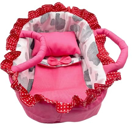Maouira 12-Zoll Puppenschlafkorb mit weichem Kissen und Decke für 30-cm Babypuppen für Rollenspiele, Rollenspiel Puppenzubehör