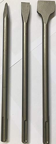 Tubetto con 3 Scalpelli SDS-Max a Punta-Piatto-Spatola mm 400
