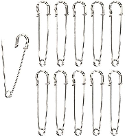 The Bead Shop Kilt Pins | Große Sicherheitsnadeln 64 mm (10er-Pack) Hochbelastbare Gummituchstifte