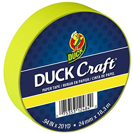 Duck Brand Color Ruban de masquage: 1 in. x 60 ft. (Jaune fluo)