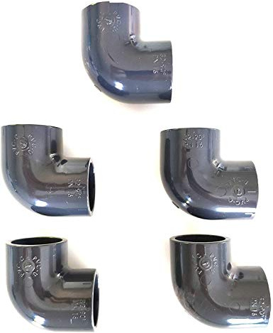 Lot de 5 Coudes PVC Pression 90° / 32mm intérieur F/F PN16 / Piscine et arrosage / 32 mm Manchon