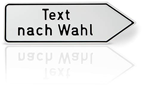 Betriebsausstattung24 Individuell gefertigtes Wegweiser-Schild - Rechtsweisend - Aluminium geprägt - Ecken abgerundet (90,0 x 30,0 cm, Weiß)