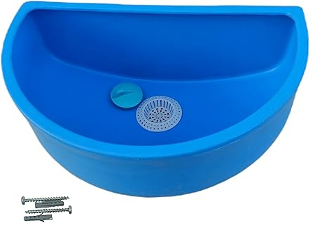 Varile Multifunktionales Kunststoff Ausgussbecken in Blau für Garten, Camping und Wohnmobile – Inklusive Haarsieb, Zubehör und robustem Design