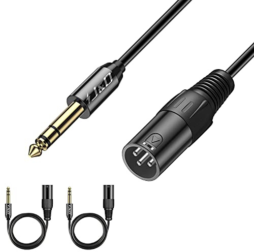 J&D XLR auf TRS 6.35mm (1/4 inch) Kabel, 2-Pack TRS 6.35mm (1/4 inch) auf XLR Männlich to Männlich, 2.7 Meter