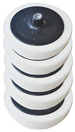 Craft-Equip Basic 5er Pack 180mm Polierschwamm M14 Stützteller Weiss glatt Pad