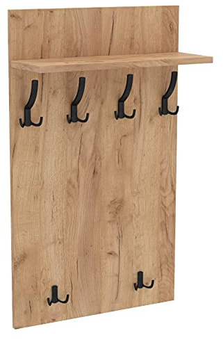 AKKE 100x60 | MAXI Garderobenpaneel Wandgarderobe Garderobe Wandpaneel Kleiderstange SCHWARZ | GOLD CRAFT