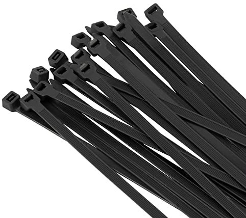 XINGO Black Cable Ties Heavy Duty 100 Pack, 650mm x 7.6mm,120 lbs Strength, UV Resistant Long Nylon Cable Ties,Self-Locking Nylon Zip Ties for Indoor and Outdoor