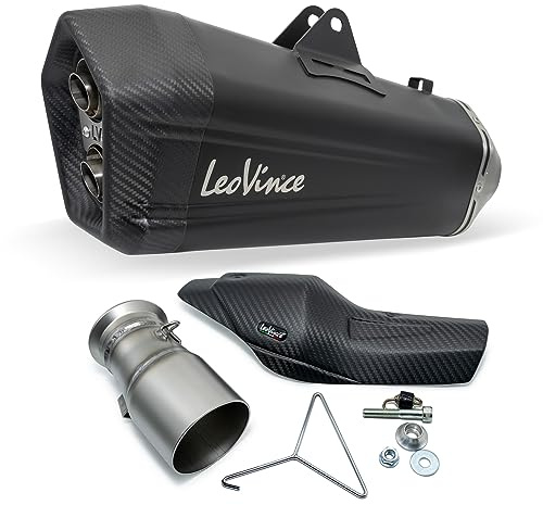 Endschalldämpfer/Auspuffanlage LeoVince SLIP-ON SBK LV-12 Black Edition, Edelstahl schwarz, Carbon Kappe, mit Zulassung für KTM 1050/1090 / 1190 Adventure/R-1290 Super Adventure R/S/T