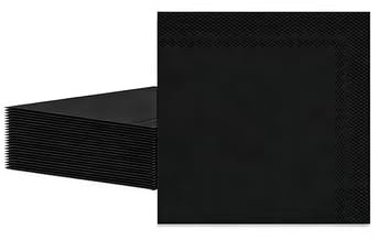 Lot de 20 serviettes en papier jetables de couleur unie - 2 plis - Pour bar, restaurant, fête - 33 cm - Noir