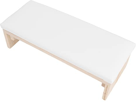 Maniküre-Kissenständer, Nagelauflage, Kissen, PU-Leder, Arm-/Handgelenkstütze, Halterung, Nagelkunst, Kissenpolster, Halter, Ständer mit Holzfuß, für Zuhause, Nagelmaniküre, 30,5 x 11,9 x 8,4 cm, Weiß