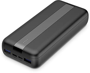 Powerbank Contact 20.000 mAh, Polímero de Litio, 10,5 W, Carga simultánea, Cable USB-A a USB-C Incluido, Negro