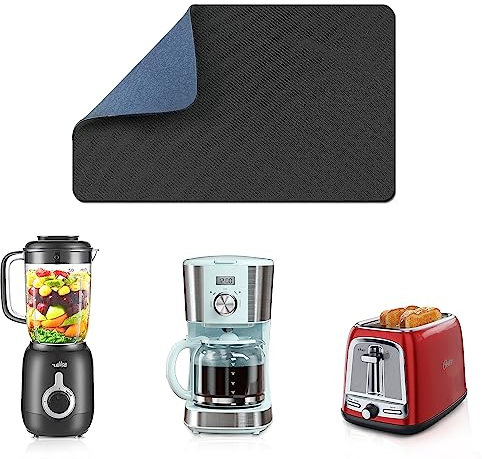 LOPNUR 12x8 Small Appliance Slider, Appliance Sliders for Kitchen Appliances, 360° Rotating Sliding Tray for Coffee Maker, Heat Resistant Mat Cut to Fit Stand Mixer Air Fryer Microwave, Blue