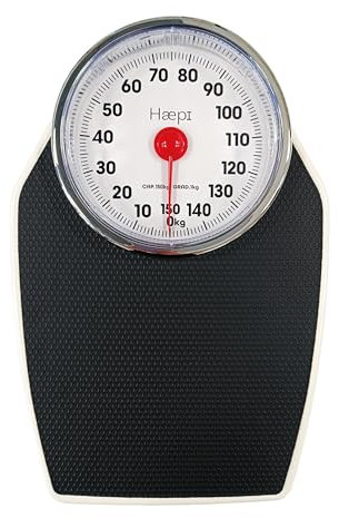 Haepi Mechanische Personenwaage, mit großem Tablett, Zahlen bis 150 kg