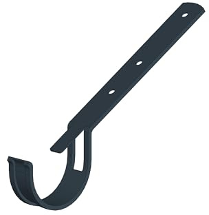 4 Home & Garden | Einzelteile Dachrinnensystem 60 mm Typ250 Fallrohr DN 60 | Halbrundrinne Kunststoff PVC Anthrazit | Verbinder Stutzen Rinnenhalter (Rinneneisen-Alu)