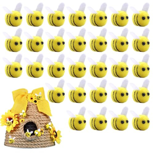 30 Stück Bienen Deko Geburtstag, Biene Filzen Wolle Mini Biene Dekoration, Handgefertigte Bienenfiguren Aus Schafwollfilz Für Diy Handwerk Und Partydekorationen Babypartys, Geburtstage Und Mehr
