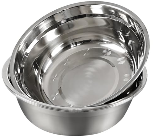 Ikando Mixing Bowls Set of 4, Stainless Steel Mixing Bowls for Baking | Round Serving Bowls for Cooking, Salad & Food Prep, Large Metal Nesting Bowls