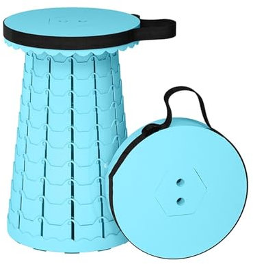 SPXTOM Klappstuhl, höhenverstellbar, tragbarer, einziehbarer Campinghocker, leicht, for Angeln im Freien, Wandern, Reisen, Grillen, max. 400 Pfund (Color : Blue)