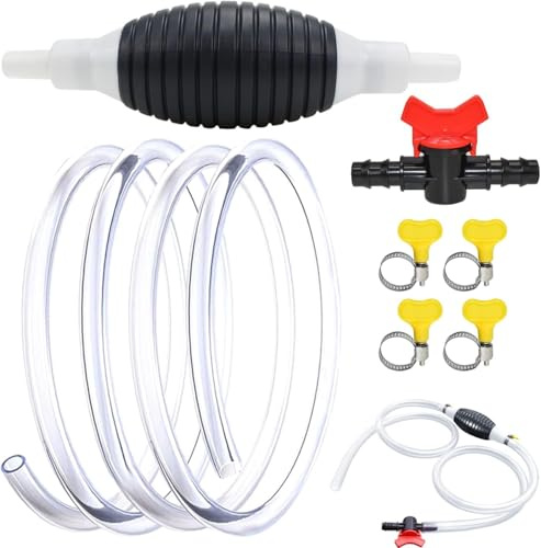 LBING Handpumpe Umfüllpumpe Benzinpumpe 5M Verdicken Absaugpumpe | Kraftstoffpumpe Benzin Auto für Kraftstoffe Notpumpe Benzin Diesel Wasser Benzinschlauch Öl Absaugpumpe (5 M)