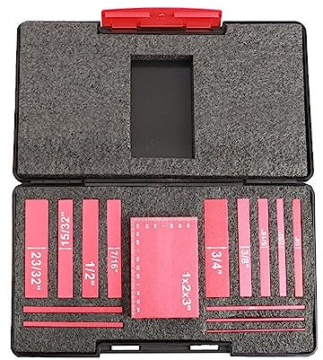 15-teilige metrische Einstellblöcke, Höhenmesser-Set, Frästisch-Set, hochpräzises Flachkissen-Messdrehwerkzeug aus Aluminiumlegierung(Rood)