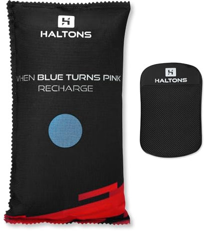 Haltons 1kg Reusable Car Dehumidifier Bag with Indicator & Anti-Slip Pad – Silica Gel Car Moisture Absorber, Ideal Dehumidifier Bags for Cars, Closets & Storage – 28x16x4cm for Condensation Control