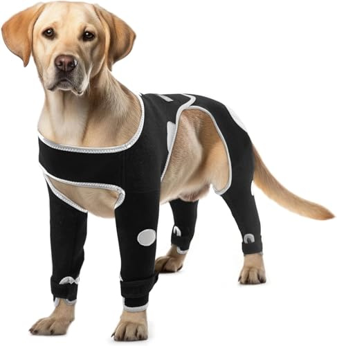 Manga de pierna de perro para dejar de lamer, traje de recuperación para perros que proporciona protección para codos y rodillas, impermeable y transpirable, las heridas de mascotas evitan lamer,