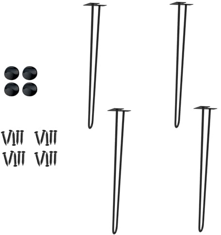 AufuN 4er Set Haarnadel Tischbeine 72cm Metall Hairpin Leg Austauschbare Tisch &Schrank Beine Haarnadelbeine Tischgestell aus Stahl mit Bodenschoner und Schrauben Verfügbar für Schreibtisch Esstisch