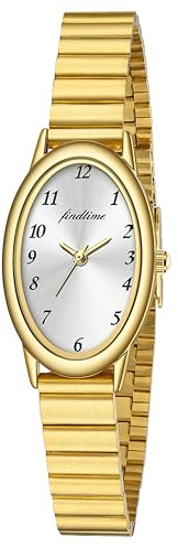findtime Oval Gold Watches for Women Ladies Watch Elegant Watch for Women Water Resistance Casual Wristwatch
