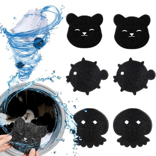 Fusselball für Waschmaschine, 6 Stück Wäschekugel Haustier Haarentferner für Waschmaschine Wiederverwendbar Tierhaarentferner Katzenhaarentferner für Entfernt Tierhaare Fusseln