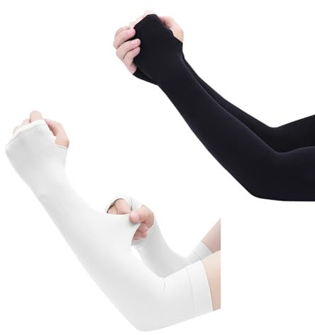 BOBOPACK Braccio Maniche a Compressione,2 Paia Manicotti Braccia Anti UV Manicotto Braccio,Manicotti Braccio, Protezione Solare Estiva, Manicotto di Raffreddamento, per Ciclismo, Pesca, Basket, Corsa
