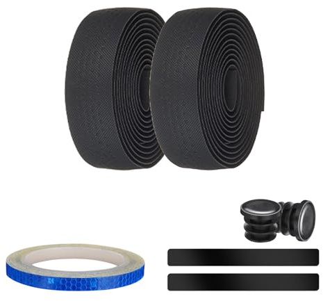 KEGECOL Cycling Fahrrad Lenkerband für Rennrad Rutschfester Klebeband mit Wasserfestem Klebstoff 2.5 mm Dick RaceRibbon mit Radkörper Aufkleber reflektierender Aufkleber und Abschlussstreifen