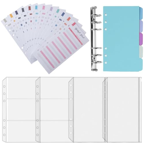 Satz Blätte Budget Planner A6 Nachfüllpapier, 6 Holes Budget Sheets Zubehör Für Binder Notebook (12 Farben)
