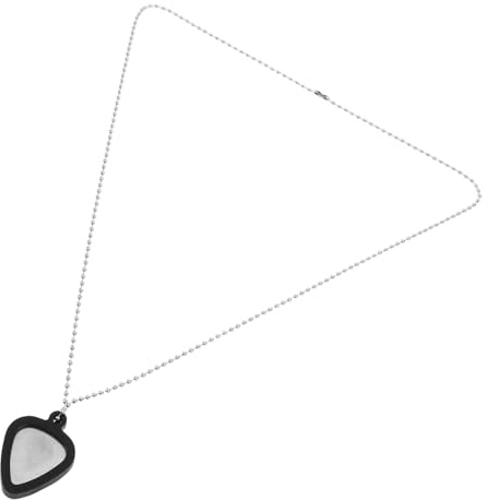 Milisten Gitarrenplektrum Anhänger aus Silikon und Edelstahl, 1 Satz | Verstellbare Länge, Schwarz für Bass und Plektrum, Tragbar für Alltag und Freizeit